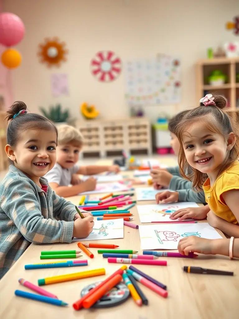 A photograph of children participating in an arts education program, demonstrating LES AMIS DES LEGENDES' dedication to nurturing young talent.