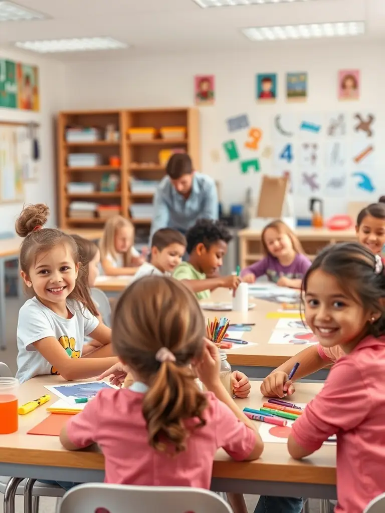 A picture of children participating in an interactive art workshop, demonstrating LES AMIS DES LEGENDES' dedication to expanding public access to art.