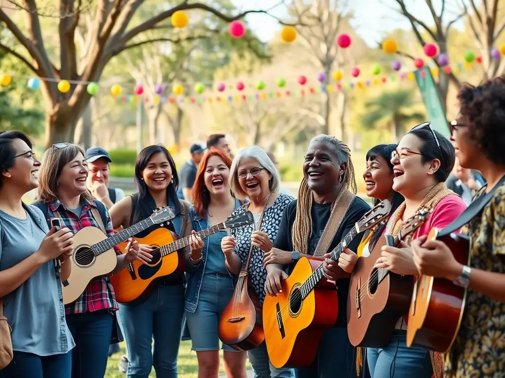 A photograph capturing a diverse audience enjoying a performance in a public space, highlighting LES AMIS DES LEGENDES' commitment to expanding access to the arts.